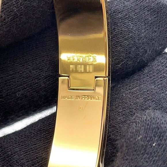 HERMES ClicH Honage Brides de Coeur Size PM Metal/Enamel Ivory/Light Blue - Picture 7 of 11